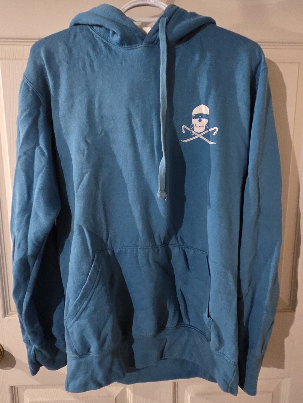 Crooks & Castles Teal Pullover Hoodie with White Skull Logo